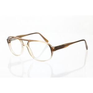Men's Clear Brown Retro Square Glasses - Lightweight Frame